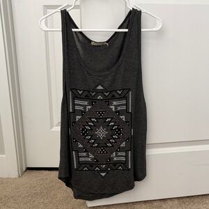 Ginger G Charcoal Geometric Tank Top